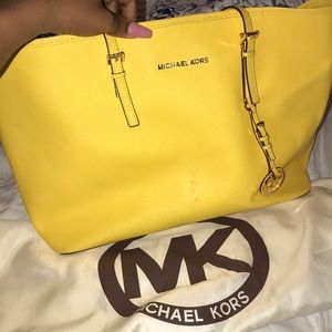 Micheal Kors Yellow Tote Bag